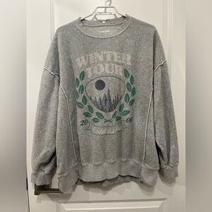 Aerie | Oversized Terry Graphic Crew Sweater, M